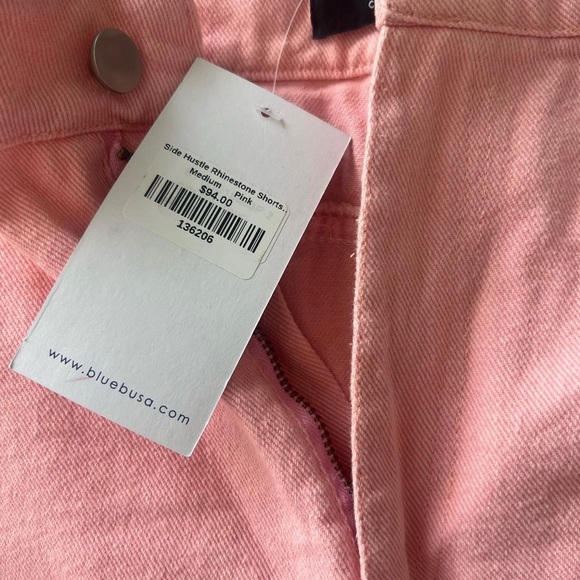 Blue Busa pink shorts with rhinestone fringe size Medium - Picture 2 of 3